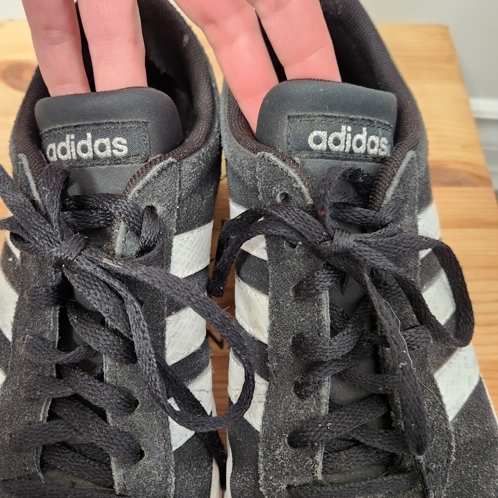 Adidas Black and White VL Court Sneakers Size 8 US - Picture 11 of 13